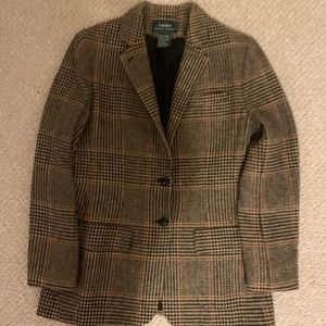 Lauren Ralph Lauren 10 Plaid Wool Jacket Blazer 2 Button Brown Check Vintage 80s
